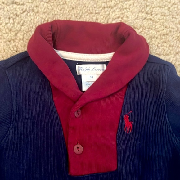 Ralph Lauren Boys French Rib Cotton Shawl Collar Coverall size 9M - Picture 4 of 6